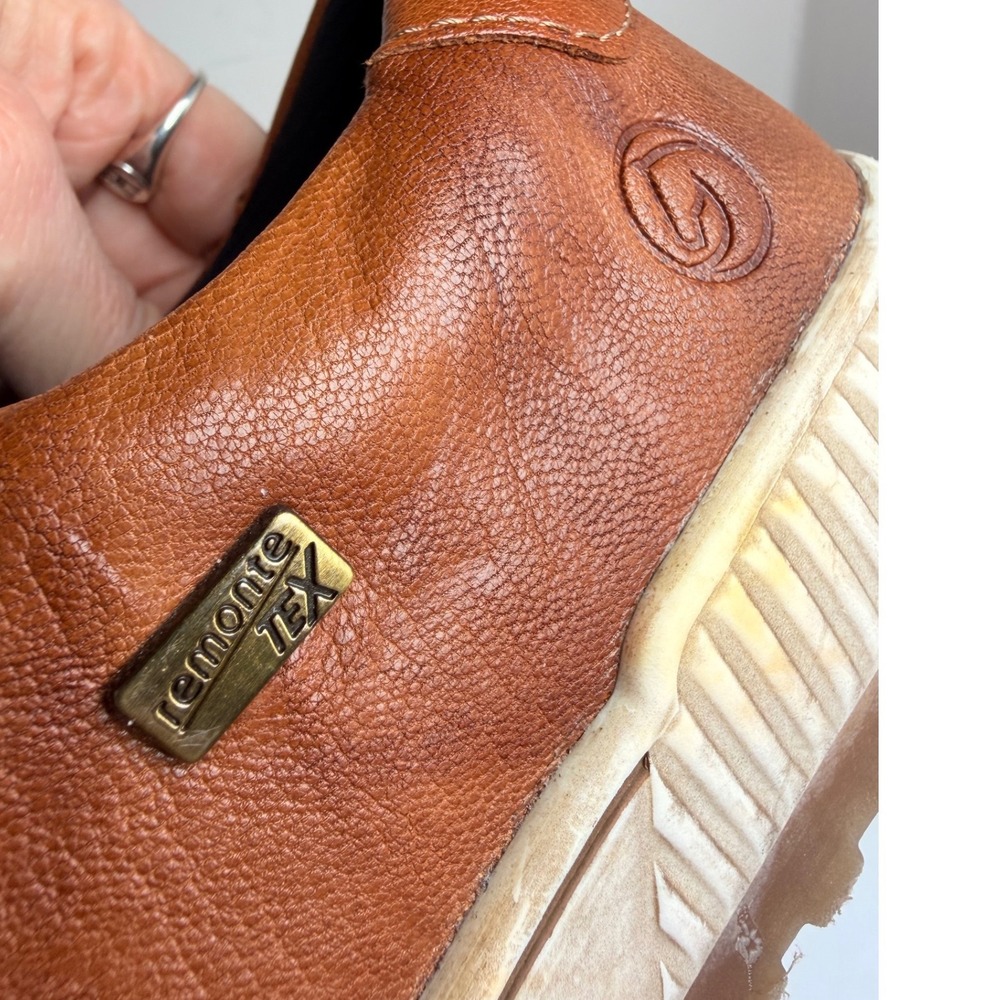 Remonte D0700 Maditta Cognac Leather RemonteTEX Zip Sneakers Women 7.5 EU38 - Picture 15 of 16